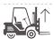 Bauhöhe bis Gabelstapler-Illustration mit einem Lineal, die die Gesamthöhe des Gabelstaplers beschreibt.